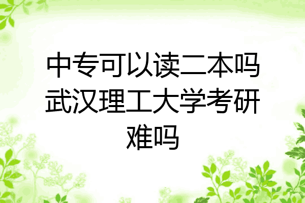 中专可以读二本吗武汉理工大学考研难吗