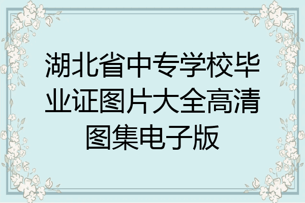 湖北省中专学校毕业证图片大全高清图集电子版