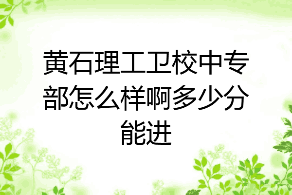 黄石理工卫校中专部怎么样啊多少分能进