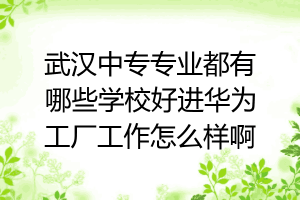 武汉中专专业都有哪些学校好进华为工厂工作怎么样啊