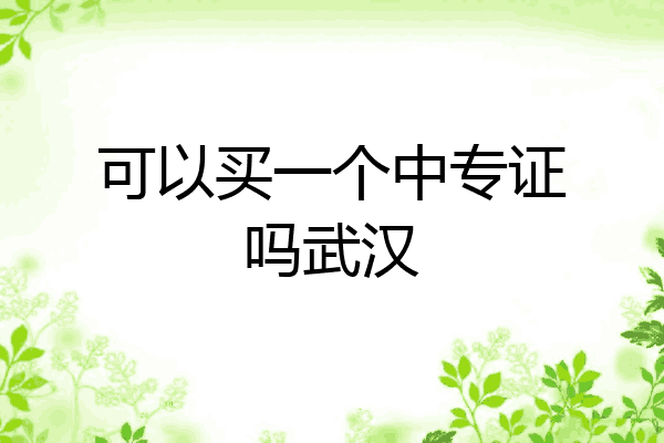 可以买一个中专证吗武汉