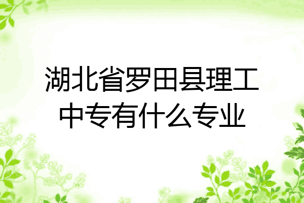 湖北省罗田县理工中专有什么专业