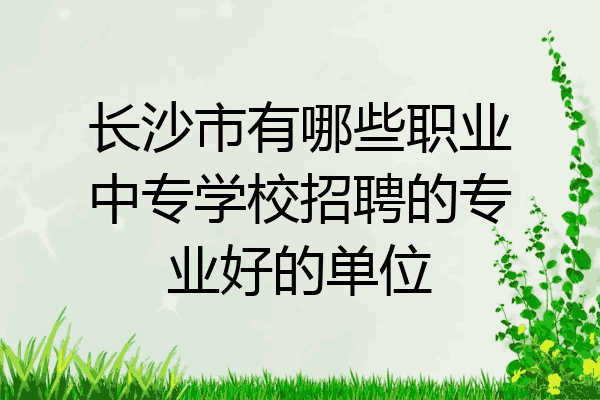 长沙市有哪些职业中专学校招聘的专业好的单位