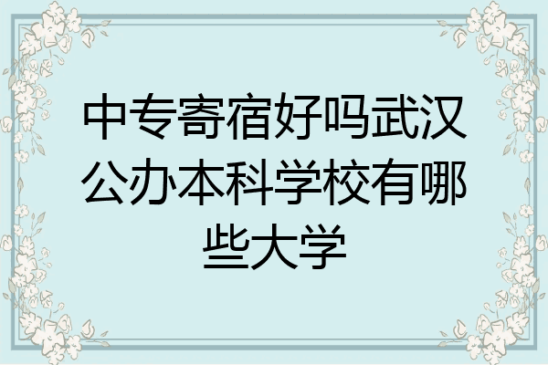 中专寄宿好吗武汉公办本科学校有哪些大学