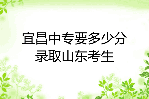 宜昌中专要多少分录取山东考生
