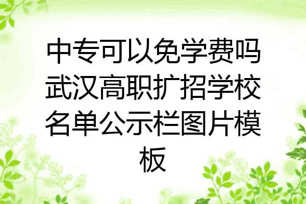 中专可以免学费吗武汉高职扩招学校名单公示栏图片模板