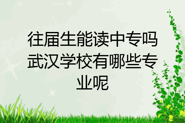 往届生能读中专吗武汉学校有哪些专业呢