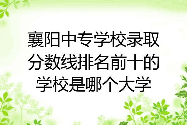 襄阳中专学校录取分数线排名前十的学校是哪个大学