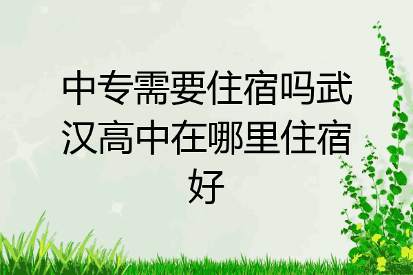 中专需要住宿吗武汉高中在哪里住宿好