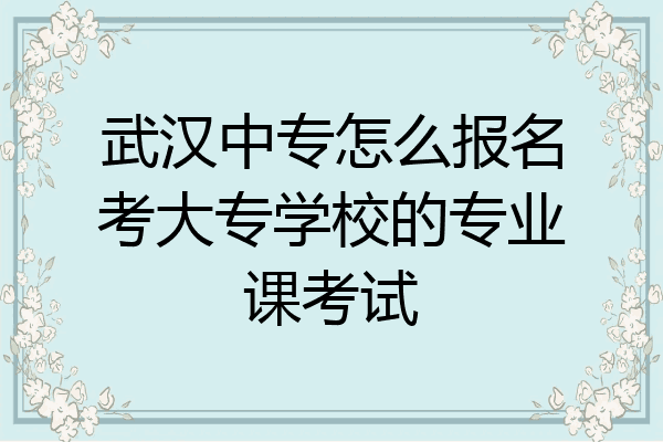 武汉中专怎么报名考大专学校的专业课考试