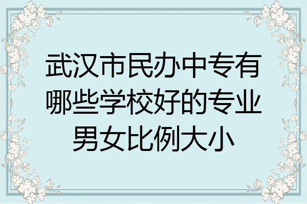 武汉市民办中专有哪些学校好的专业男女比例大小