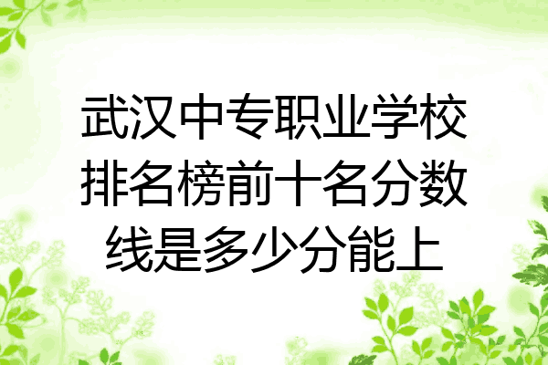 武汉中专职业学校排名榜前十名分数线是多少分能上