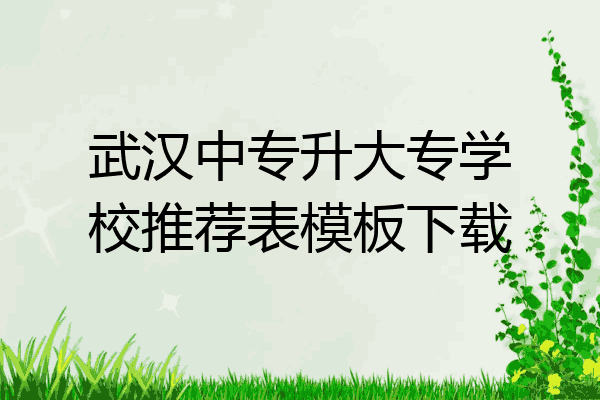 武汉中专升大专学校推荐表模板下载