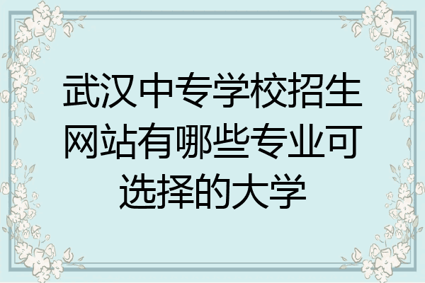 武汉中专学校招生网站有哪些专业可选择的大学