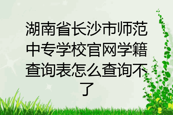 湖南省长沙市师范中专学校官网学籍查询表怎么查询不了