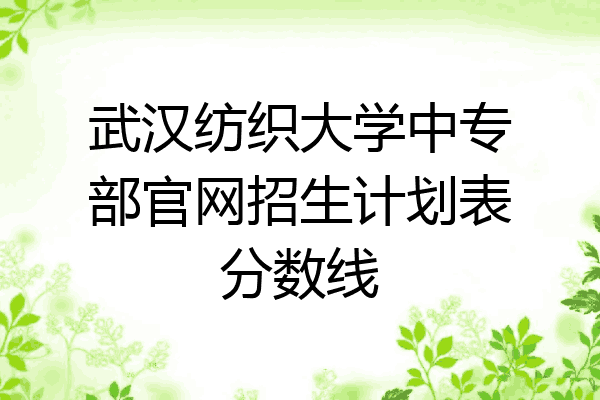 武汉纺织大学中专部官网招生计划表分数线