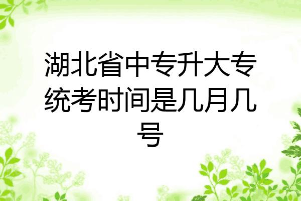 湖北省中专升大专统考时间是几月几号