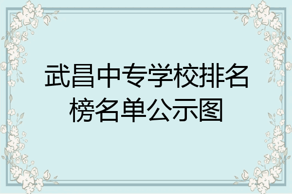 武昌中专学校排名榜名单公示图
