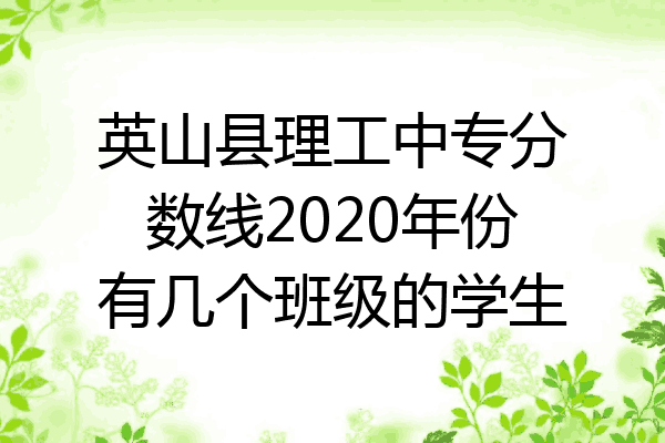 英山县理工中专分数线2020年份有几个班级的学生