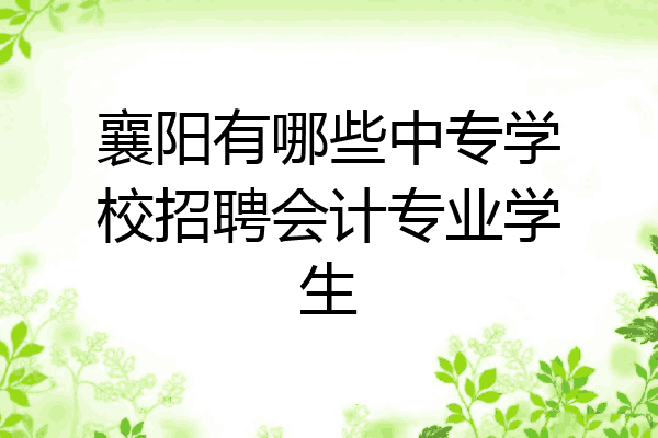 襄阳有哪些中专学校招聘会计专业学生