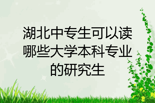 湖北中专生可以读哪些大学本科专业的研究生