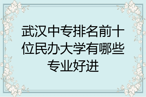 武汉中专排名前十位民办大学有哪些专业好进