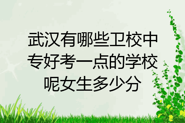 武汉有哪些卫校中专好考一点的学校呢女生多少分