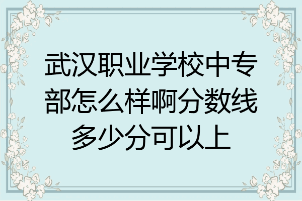 武汉职业学校中专部怎么样啊分数线多少分可以上