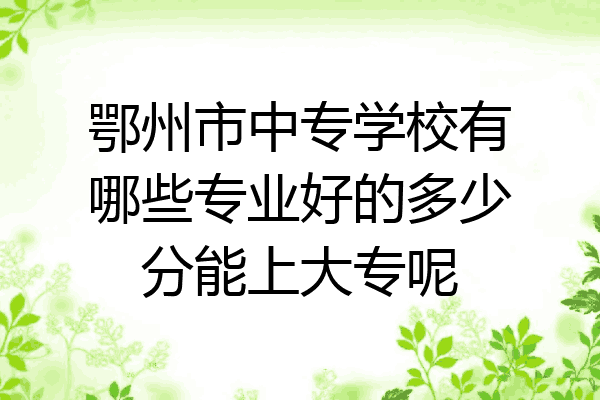 鄂州市中专学校有哪些专业好的多少分能上大专呢