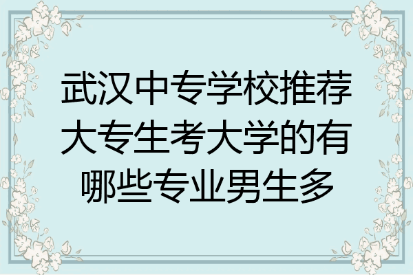 武汉中专学校推荐大专生考大学的有哪些专业男生多