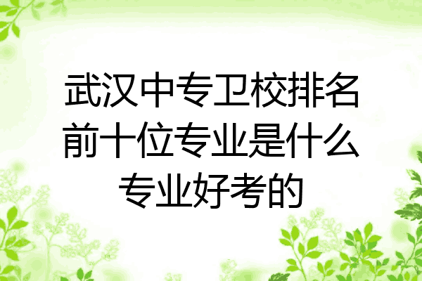 武汉中专卫校排名前十位专业是什么专业好考的