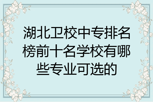 湖北卫校中专排名榜前十名学校有哪些专业可选的