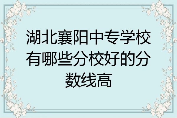 湖北襄阳中专学校有哪些分校好的分数线高