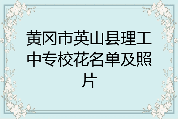 黄冈市英山县理工中专校花名单及照片