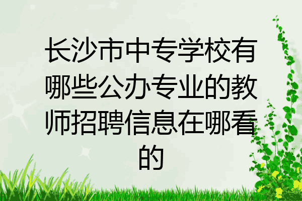 长沙市中专学校有哪些公办专业的教师招聘信息在哪看的