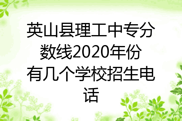 英山县理工中专分数线2020年份有几个学校招生电话