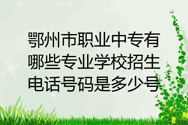 鄂州市职业中专有哪些专业学校招生电话号码是多少号