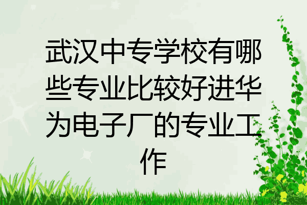 武汉中专学校有哪些专业比较好进华为电子厂的专业工作