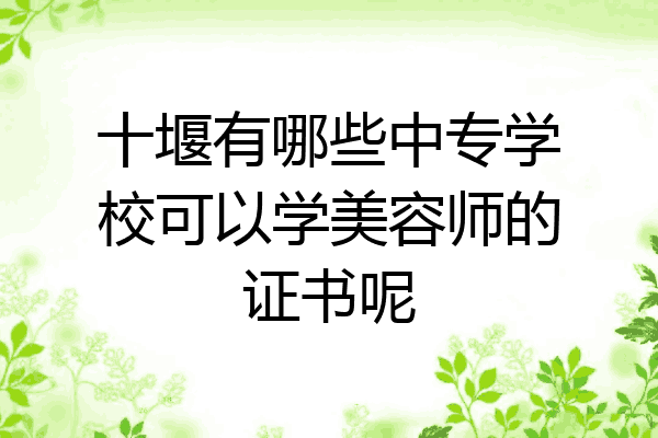 十堰有哪些中专学校可以学美容师的证书呢