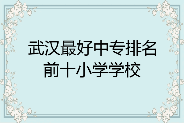 武汉最好中专排名前十小学学校