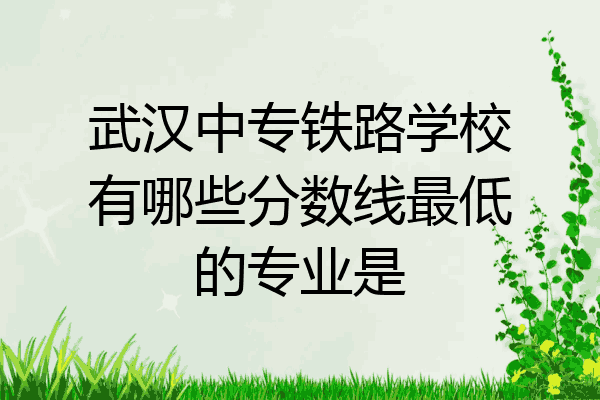 武汉中专铁路学校有哪些分数线最低的专业是
