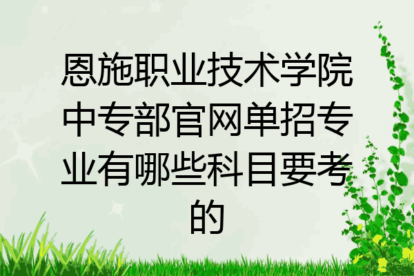 恩施职业技术学院中专部官网单招专业有哪些科目要考的