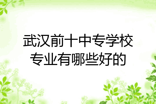 武汉前十中专学校专业有哪些好的