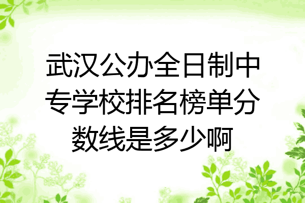 武汉公办全日制中专学校排名榜单分数线是多少啊