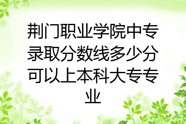 荆门职业学院中专录取分数线多少分可以上本科大专专业