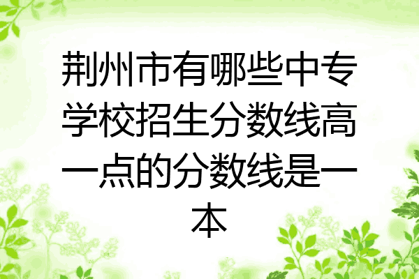 荆州市有哪些中专学校招生分数线高一点的分数线是一本