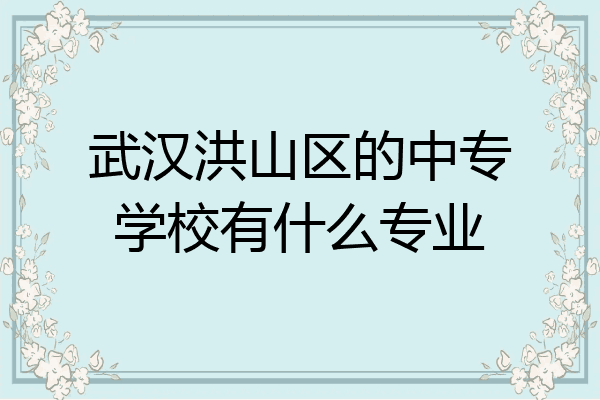 武汉洪山区的中专学校有什么专业