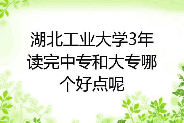 湖北工业大学3年读完中专和大专哪个好点呢