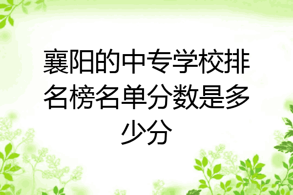襄阳的中专学校排名榜名单分数是多少分