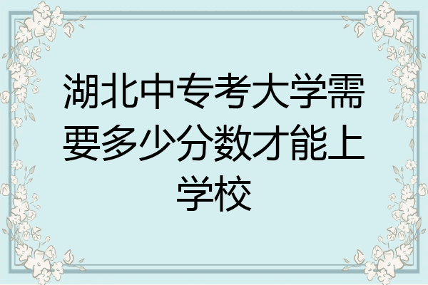 湖北中专考大学需要多少分数才能上学校